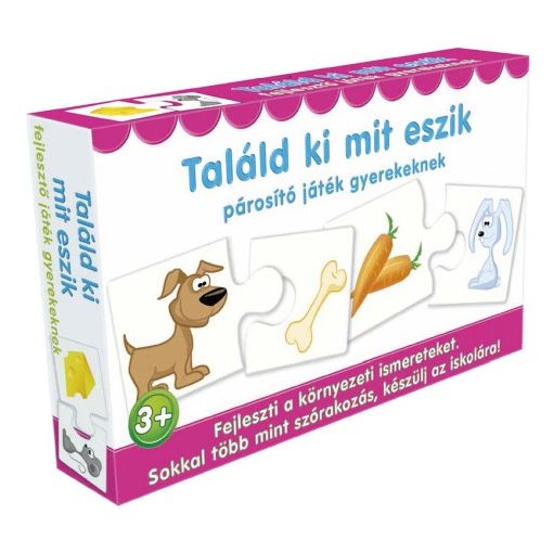 Találd ki mit eszik - párosító játék gyerekeknek